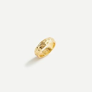 J. Crew engraved textured gold plated ring size 6